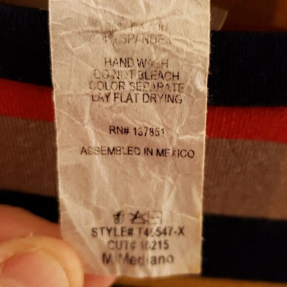 Gage Womens Knit Striped Long Sleeve Cropped Top Medium - Picture 5 of 5